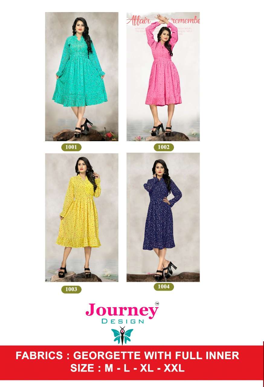 journey designs visha georgette long kurtis collection wholesale price