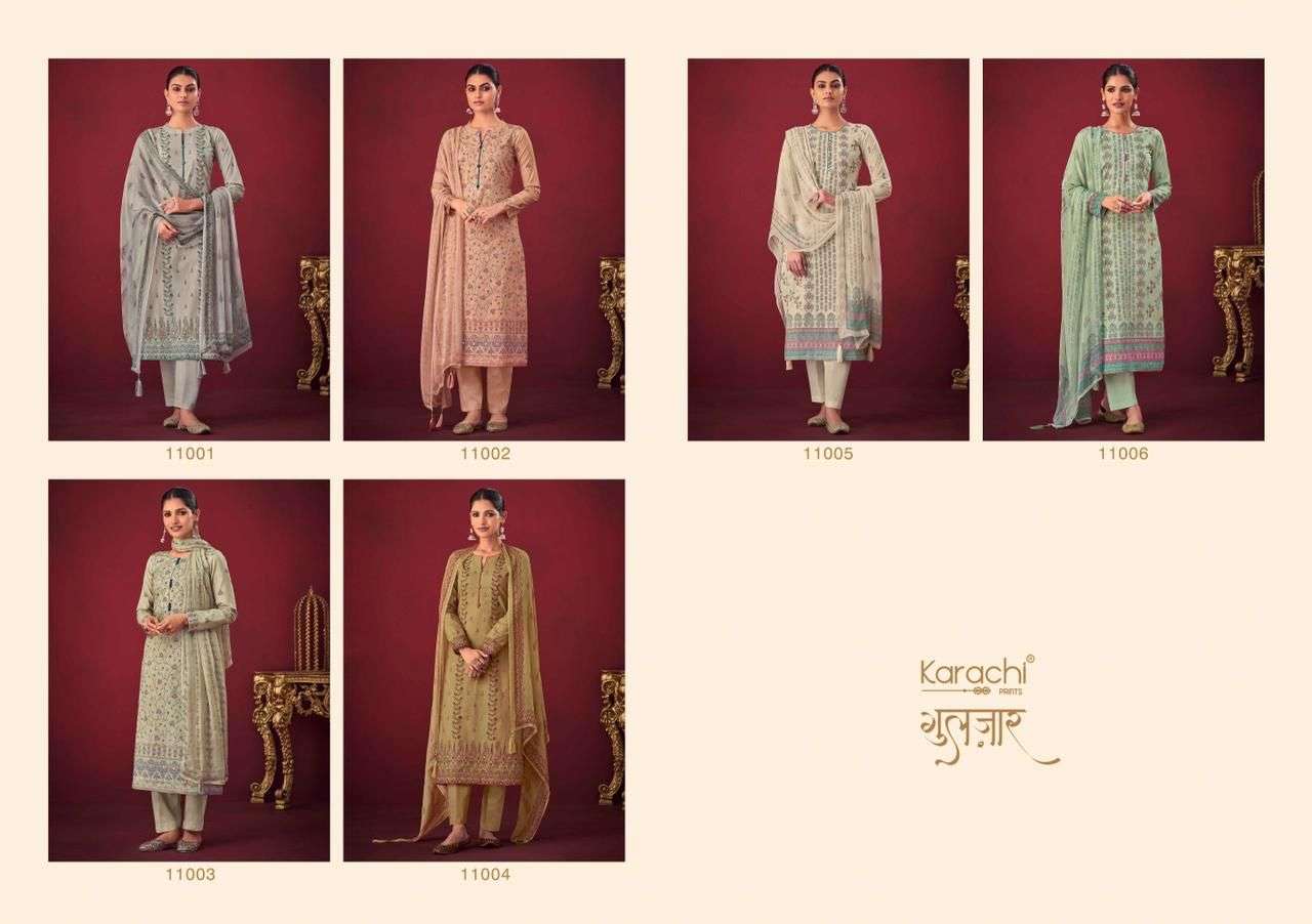 karachi prints gulzar lawn cotton salwar kameez wholesale price surat