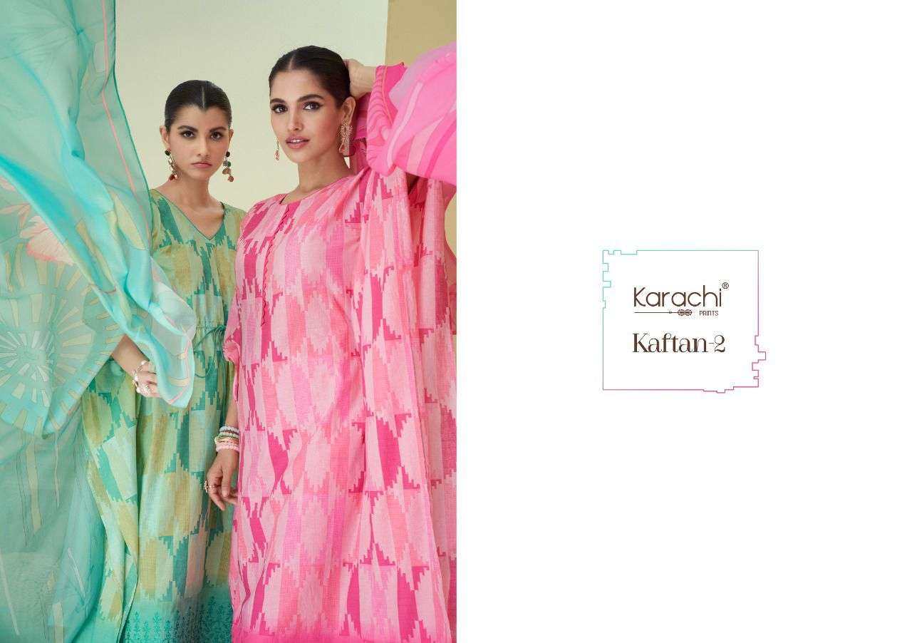 karachi prints kaftan vol 2 pure lawn digital printed dress material collection wholesale price surat
