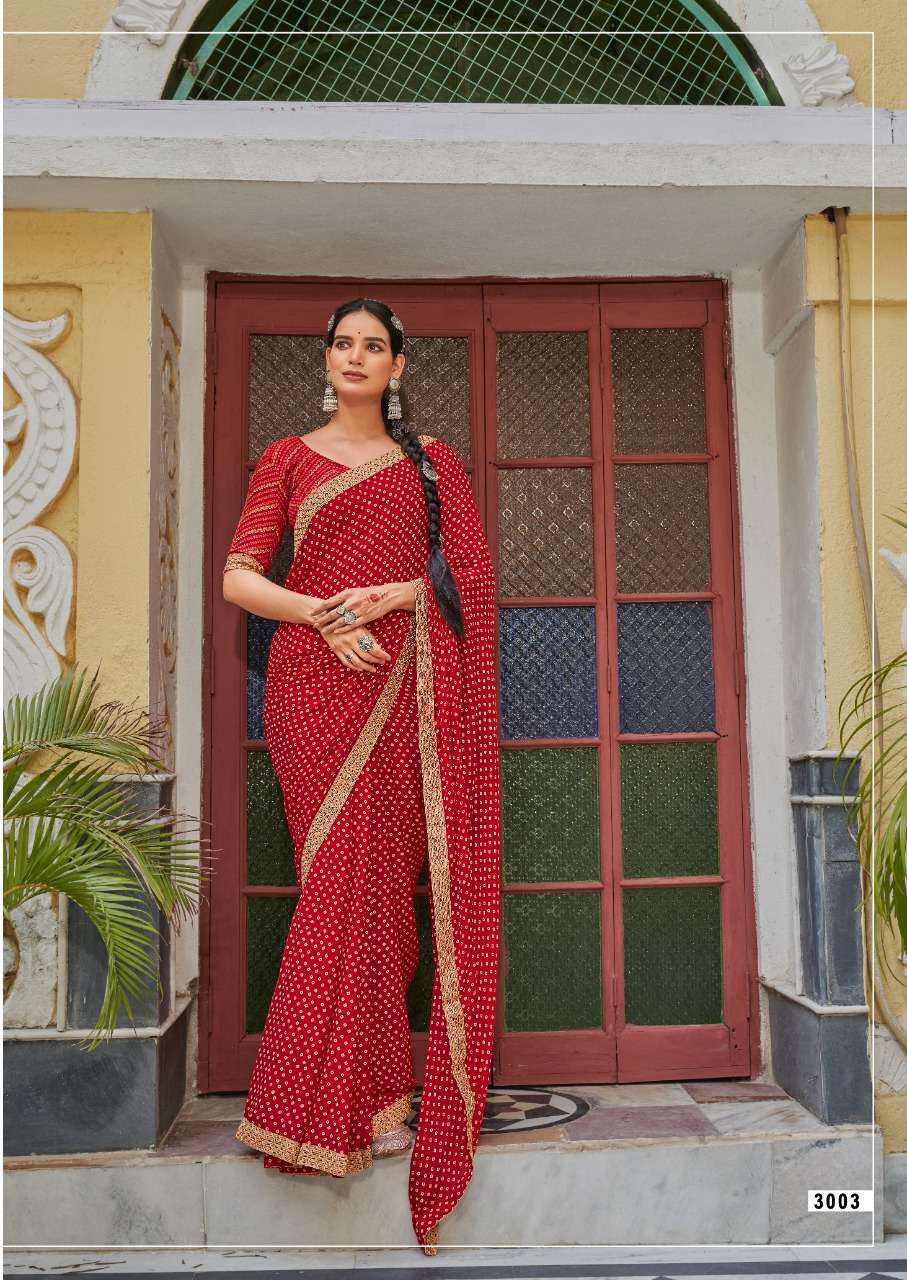kashvi creation bandhej designer sarees catalogue wholesale price surat