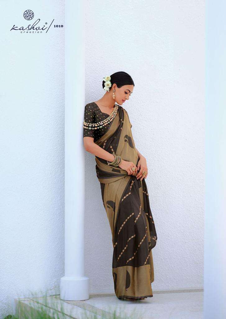 kashvi creation kanishka viscose brasso designer sarees catalogue wholesale price surat