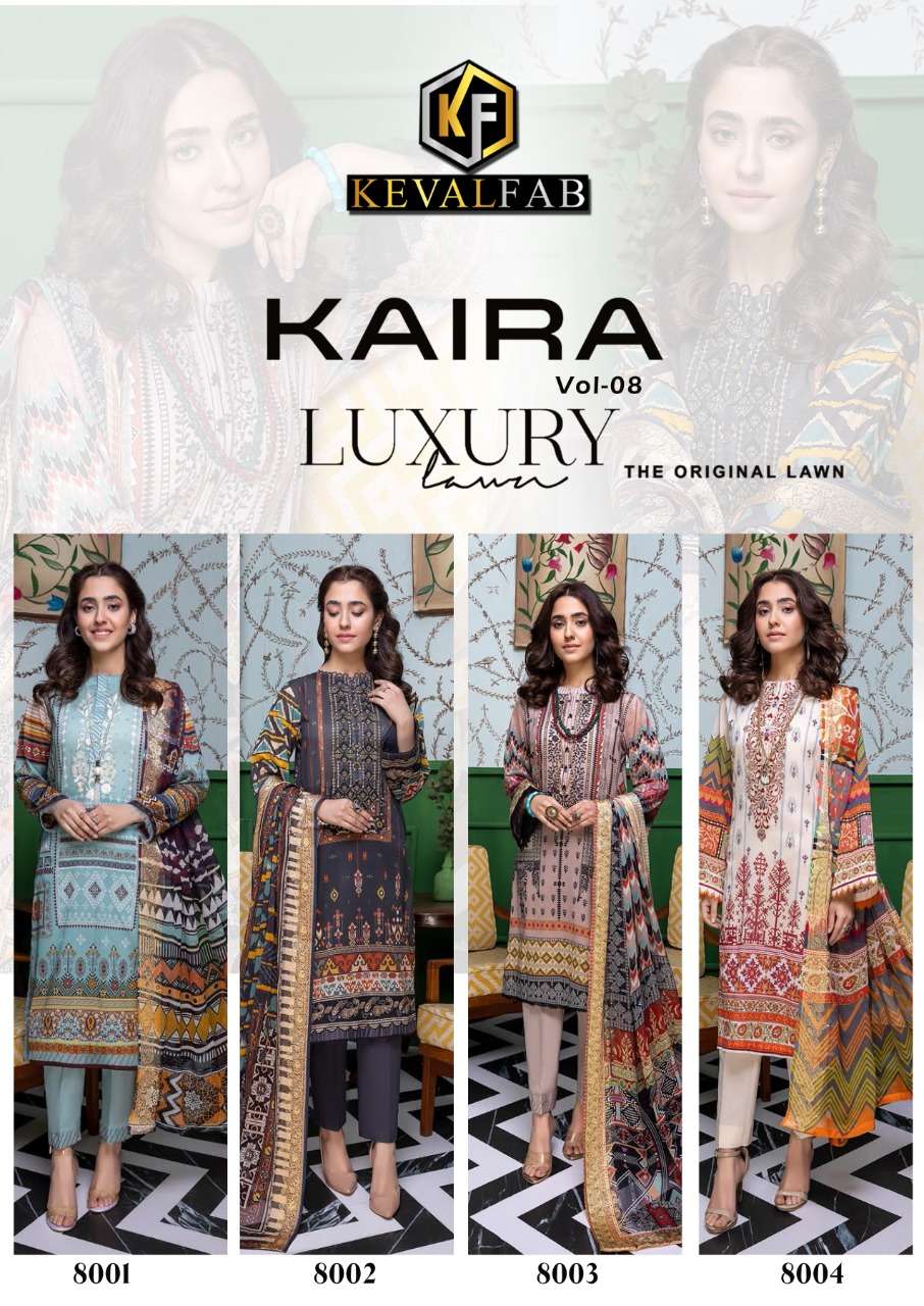 keval fab kaira vol 8 luxury lawn collection wholesale price surat