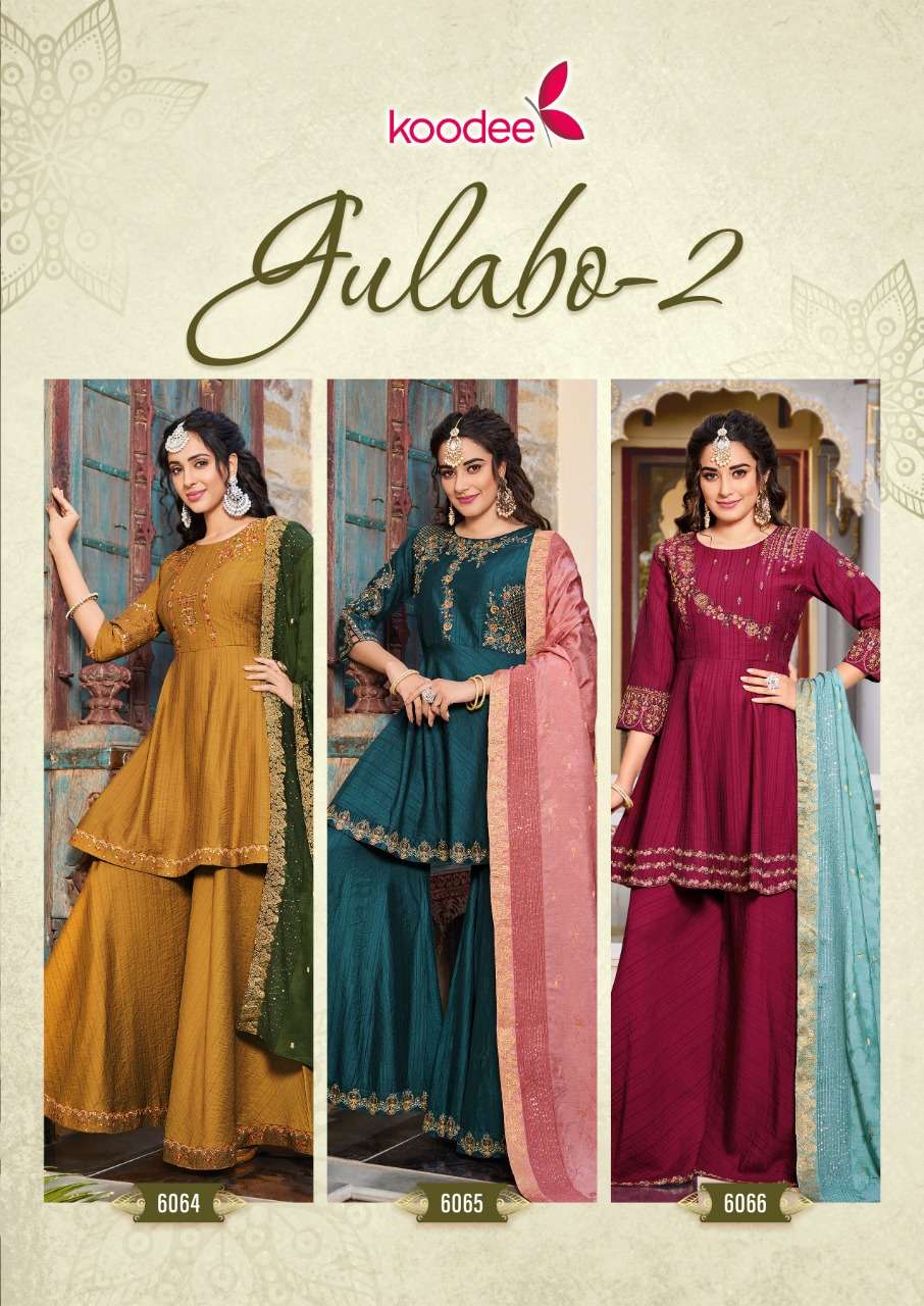 koodee gulabo vol 2 6061-6066 series party wear collection wholesale price