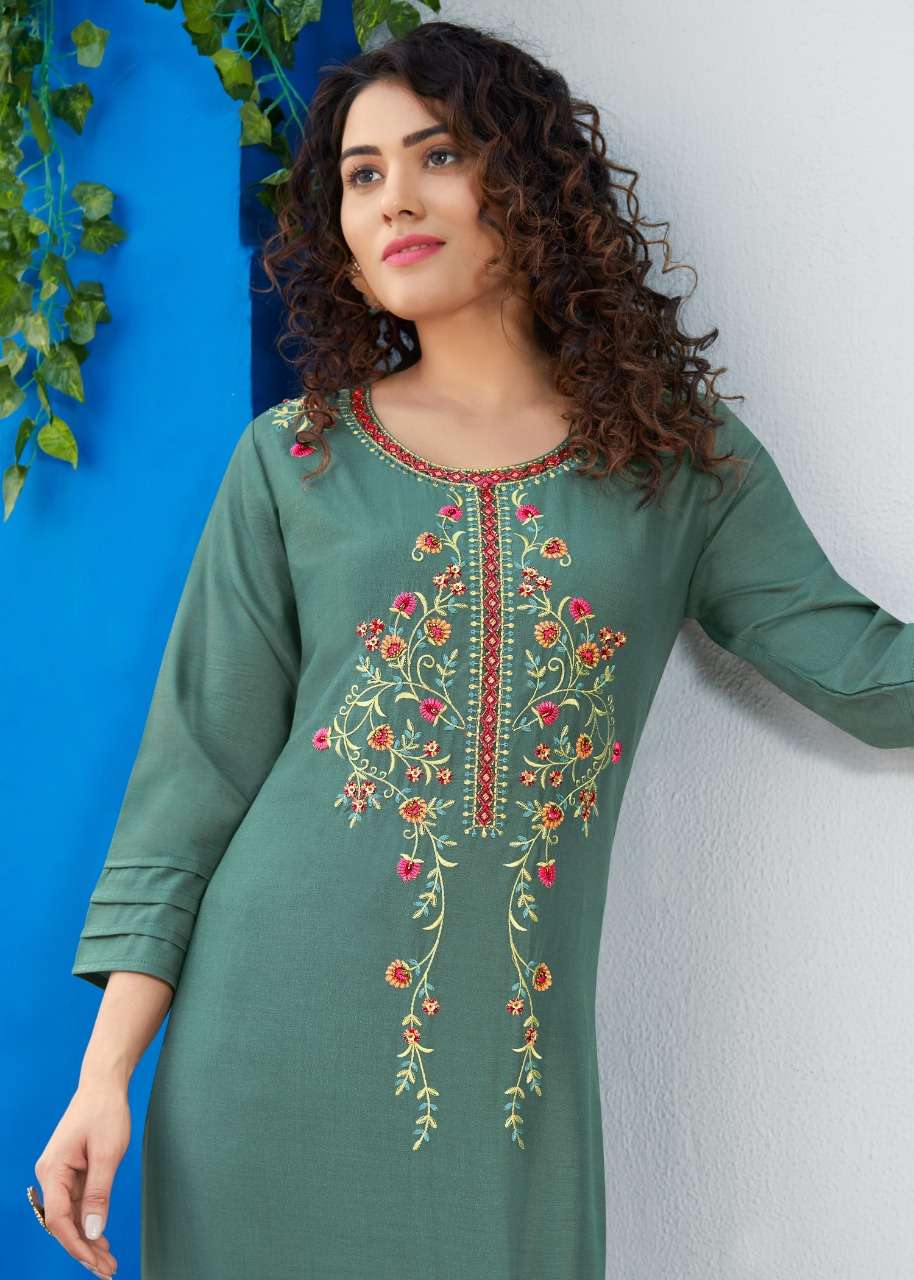 m i textile selfy fancy silk designer kurti collection online wholesaler surat 