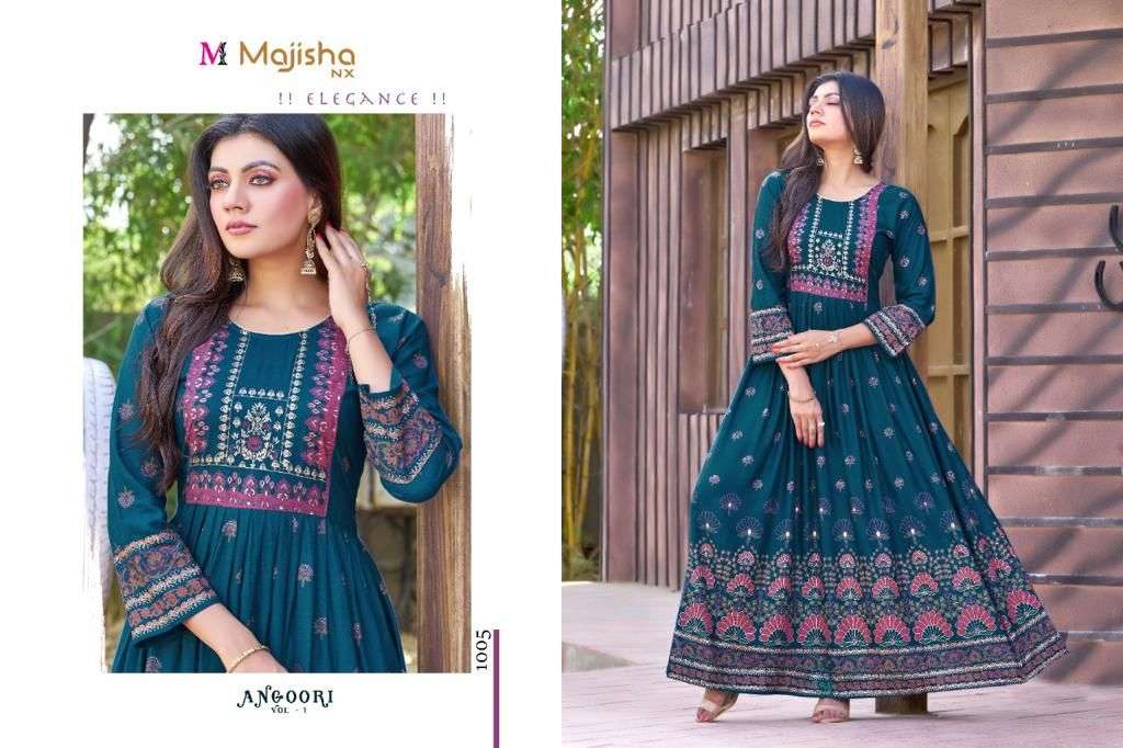 majisha nx angoori vol 1 flair designer kurtis wholesale price surat