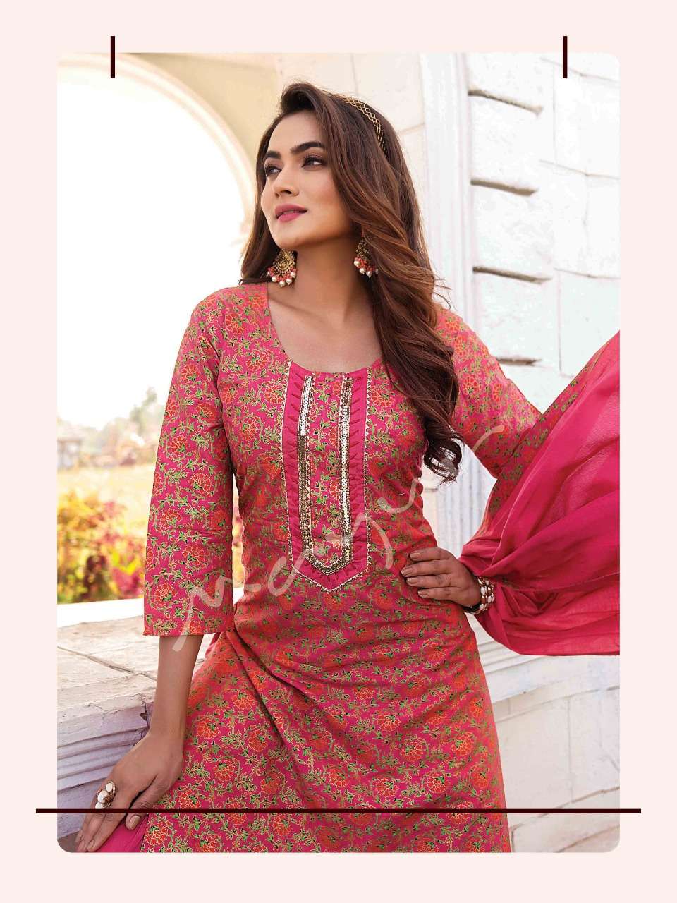 mayur kacha badam designer ready made kurti sharara pattern online wholesaler surat