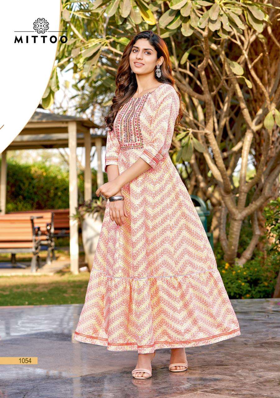 mittoo by bindi reyon wrinkle printed kurti collection online shopping wholesaler surat 