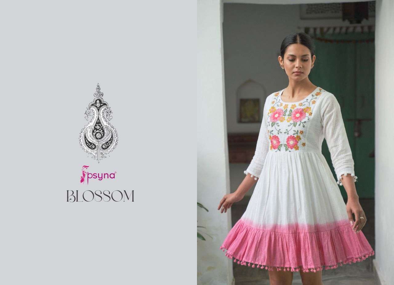 psyna blossom cotton designer trendy kurtis wholesale price surat