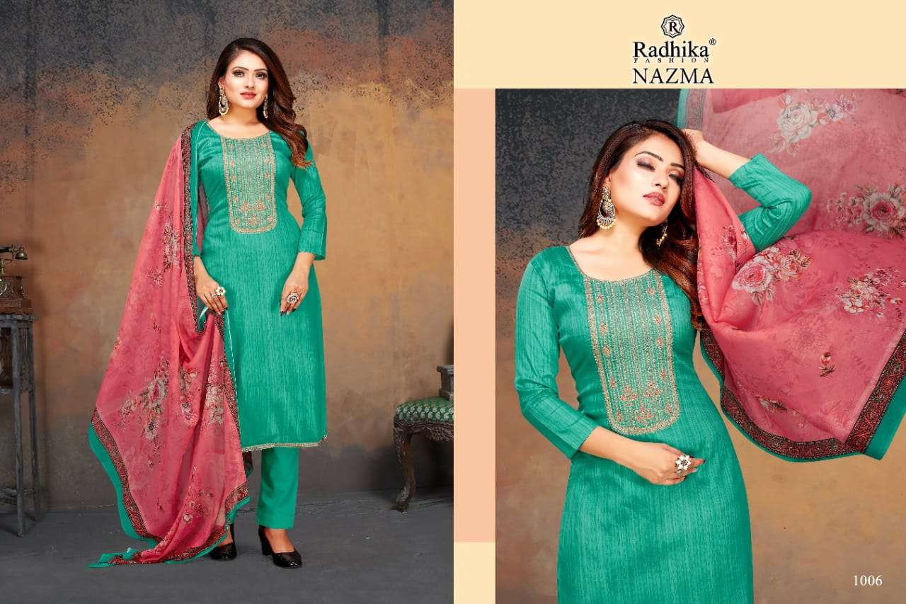 radhika fashion nazma pure jam cotton designer salwar kameez wholesale price