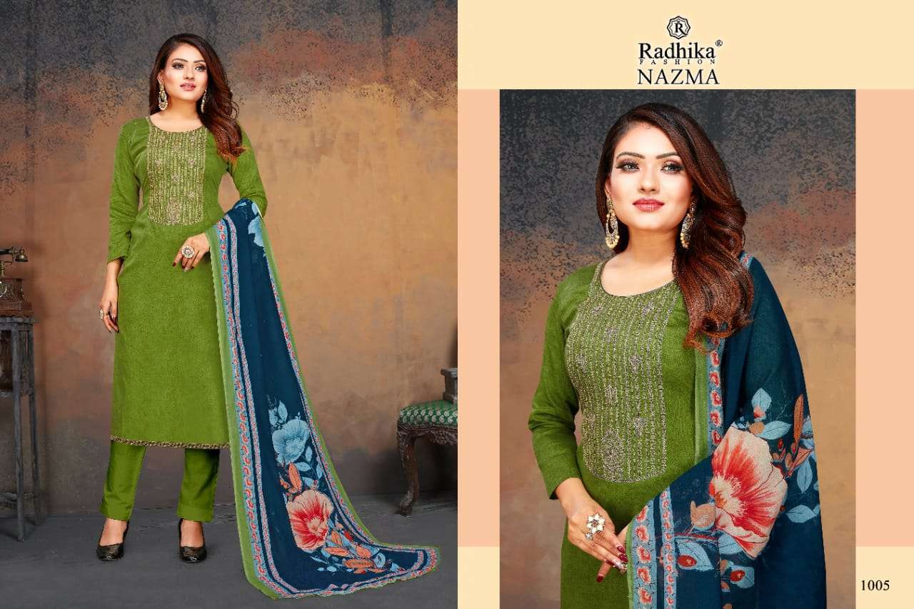radhika fashion nazma pure jam cotton designer salwar kameez wholesale price