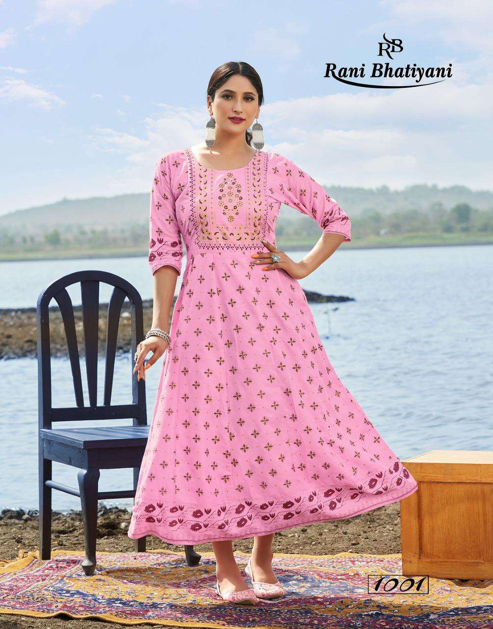rani bhatiyani khubsoorat rayon designer kurtis wholesale price surat