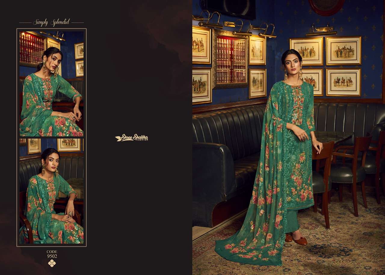 shalika fashion shalika vol 95 9501-9508 series georgette fancy dress material collection wholesale price