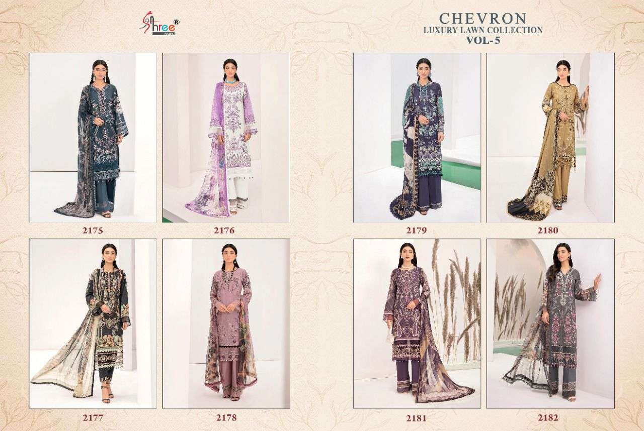 shree fabs chevron luxury lawn collection vol 5 chiffon dupatta set wholesale price surat