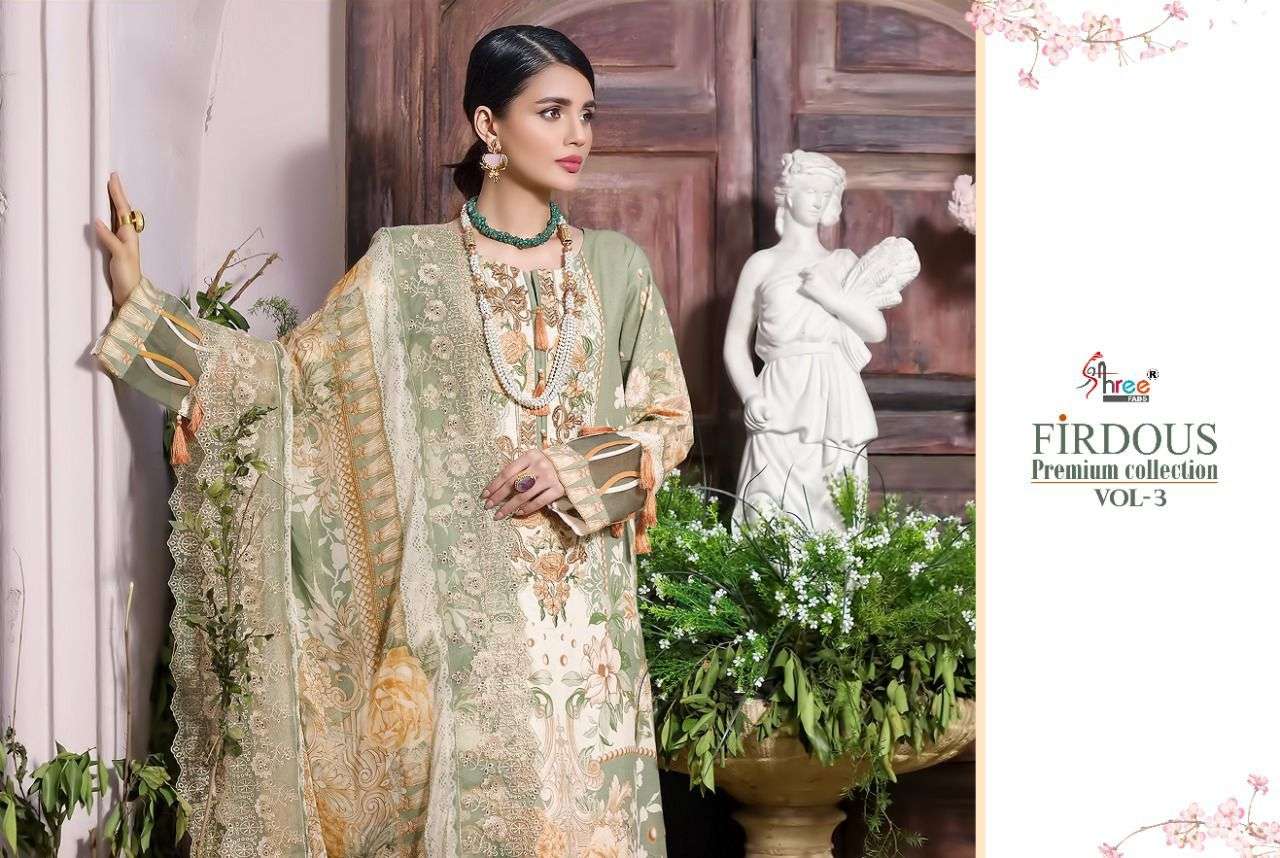 shree fabs firdous premium collection vol 3 cotton dupatta salwar kameez wholesale price 