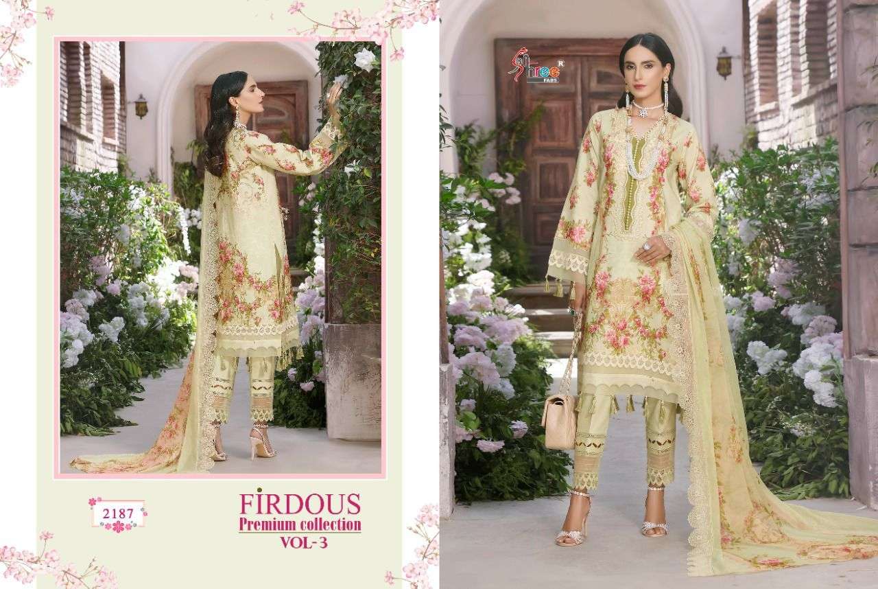 shree fabs firdous premium collection vol 3 cotton dupatta salwar kameez wholesale price 