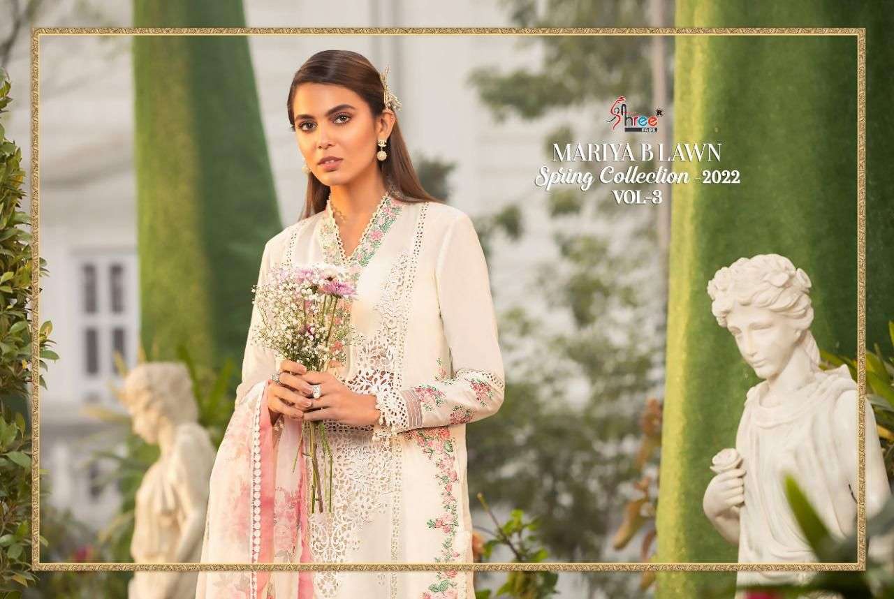shree fabs maria b lawn spring collection vol 3 catalogue wholesale manufacturer surat