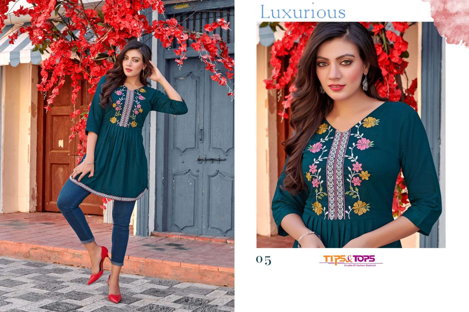 tips and tops bubbly vol 5 rayon fancy short kurtis collection wholesale price