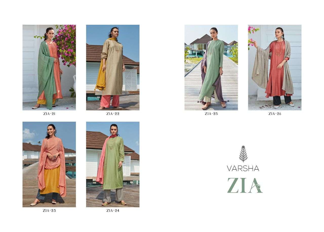 varsha fashion zia muslin with embroidery dress material collection wholesale price surat
