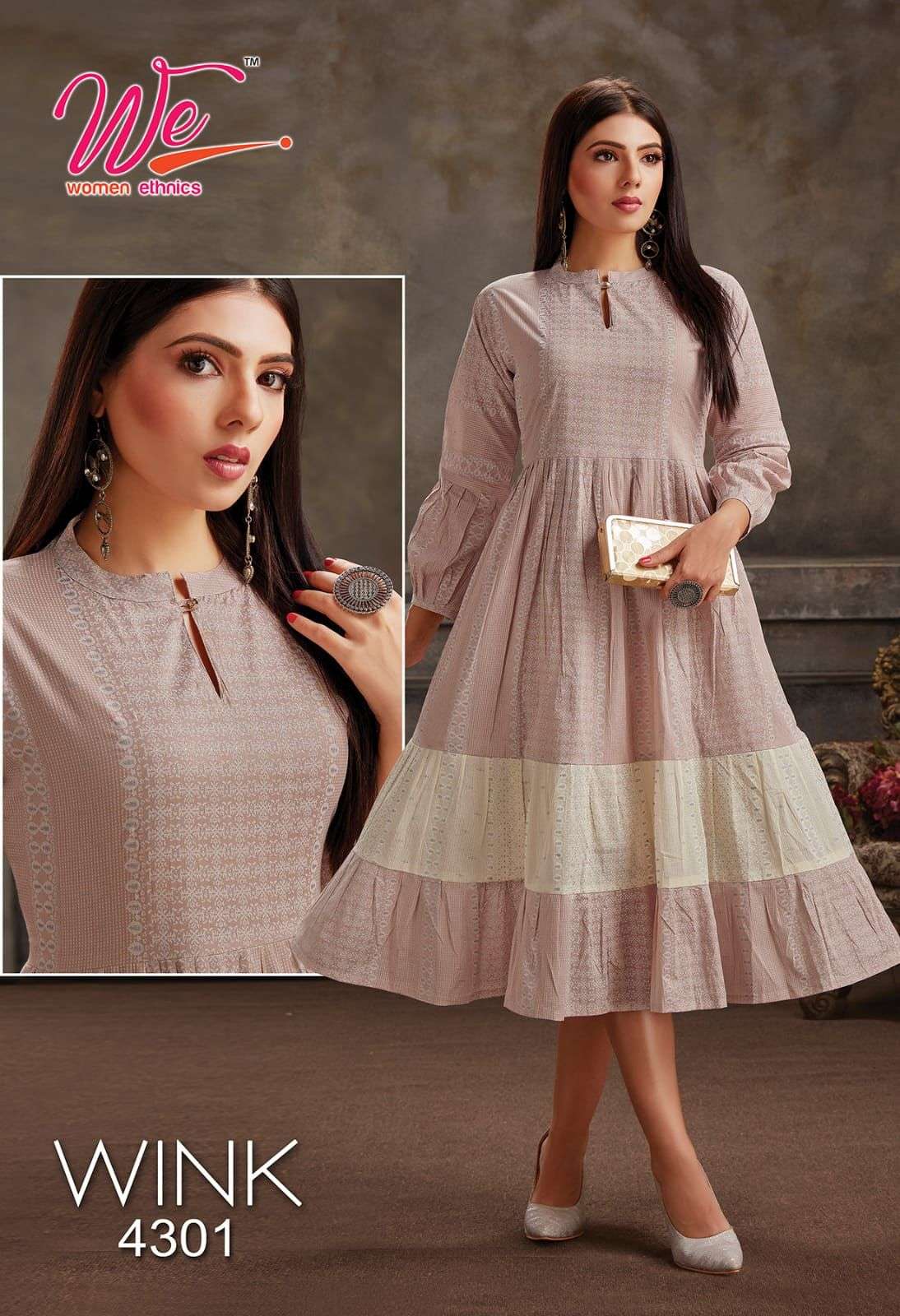 we wink cotton with inner long pattern kurti collection online shopping surat 