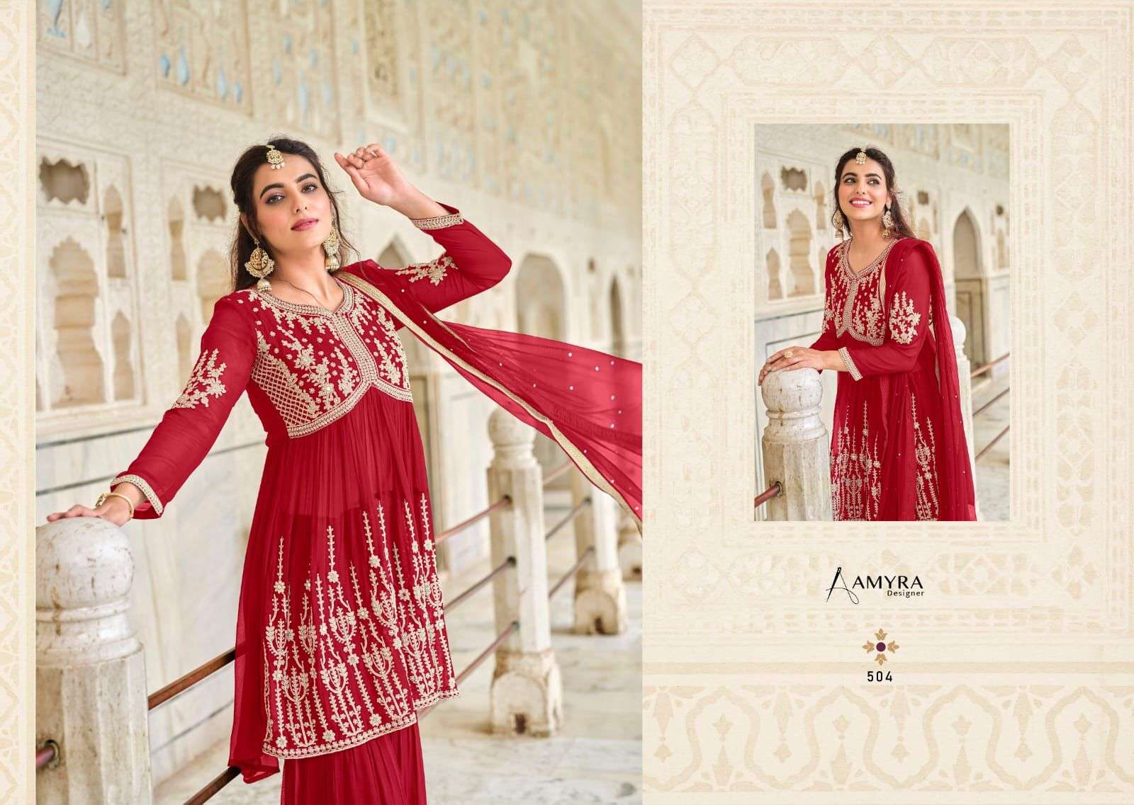 aamyara designer florence red colour special salwar kameez wholesale price surat
