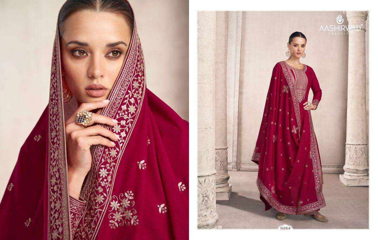 aashirwad creation siya 9263-9268 series premium silk fancy salwar kameez wholesale price surat