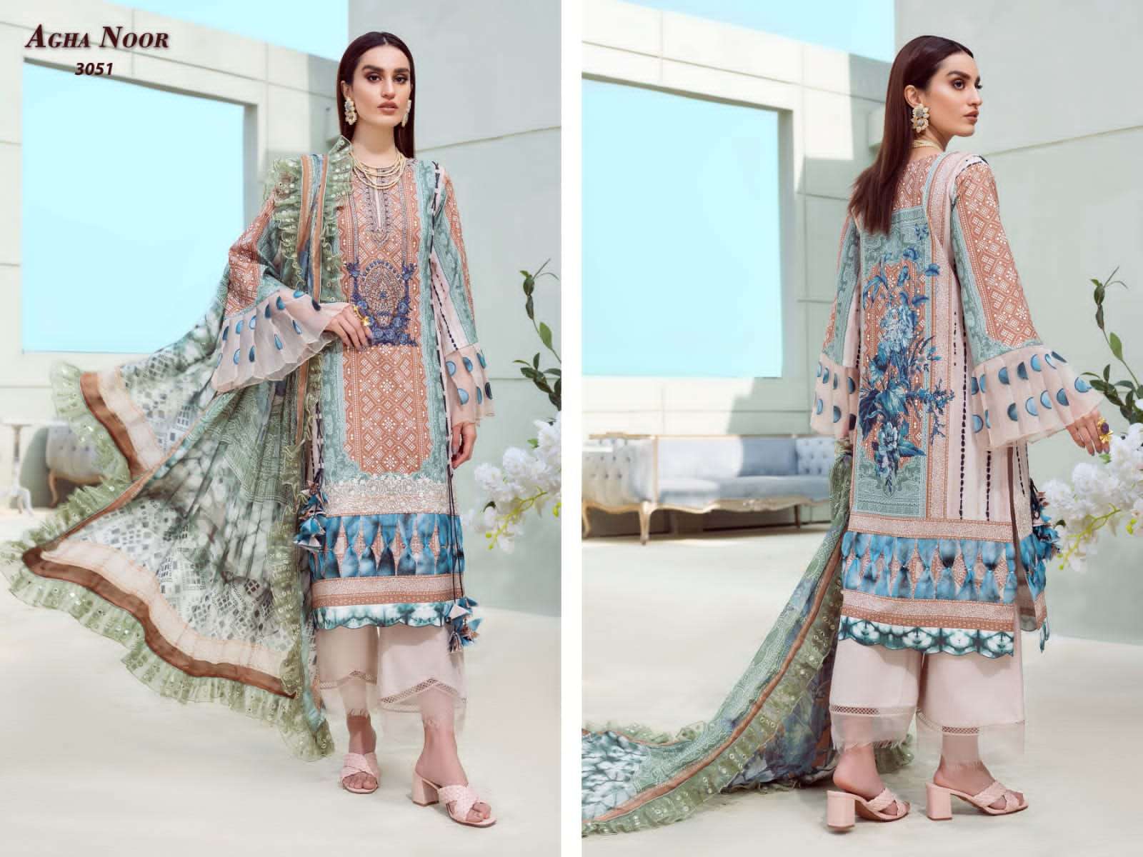 agha noor luxury lawn collection col 7 lawn cotton salwar kameez wholesale price surat