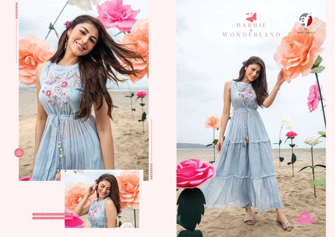 anju fabrics barbie beautifull designer kurtis collection wholesale price surat