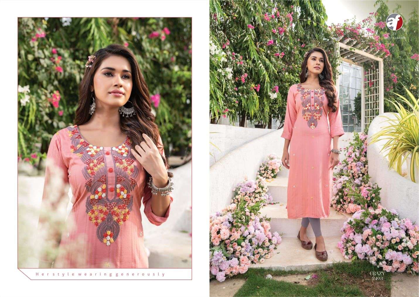 anju fabrics crazy girl vol 4 2401-2406 series catalogue wholesale price surat