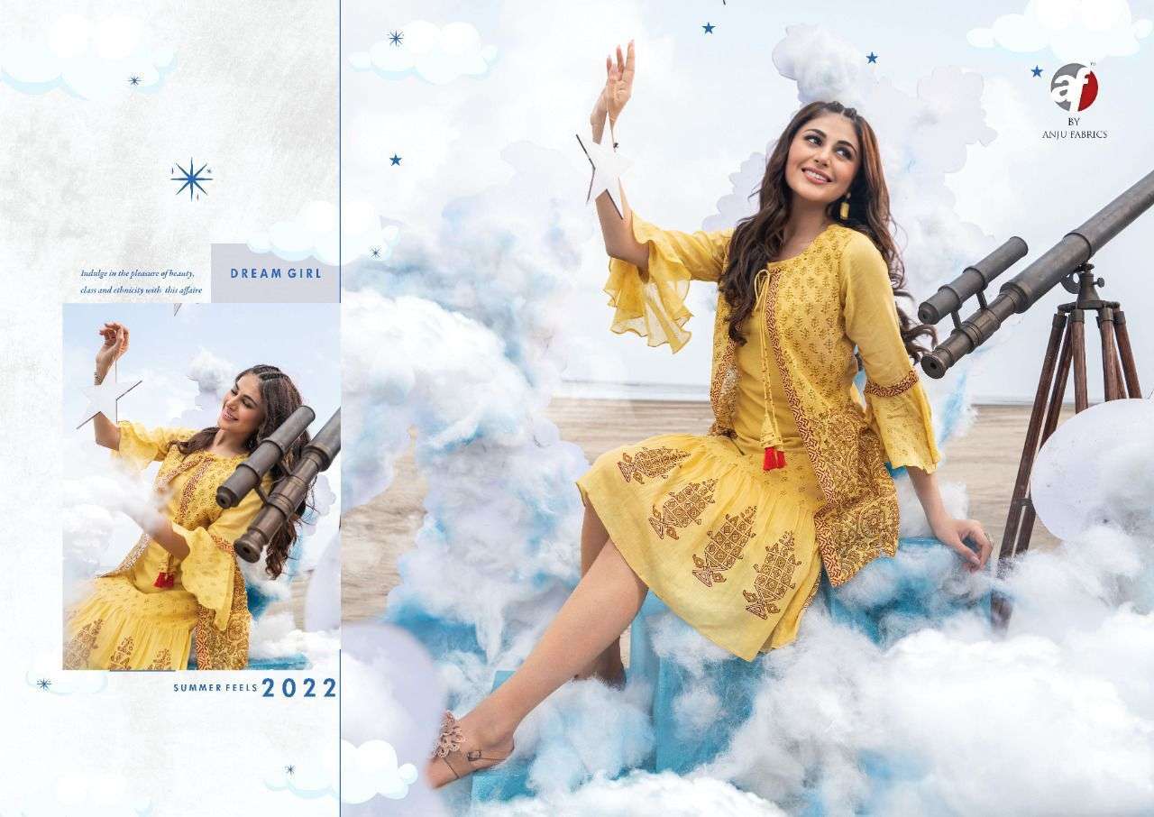 anju fabrics dream girl 2441-2446 series kurtis online wholesale price supplier surat