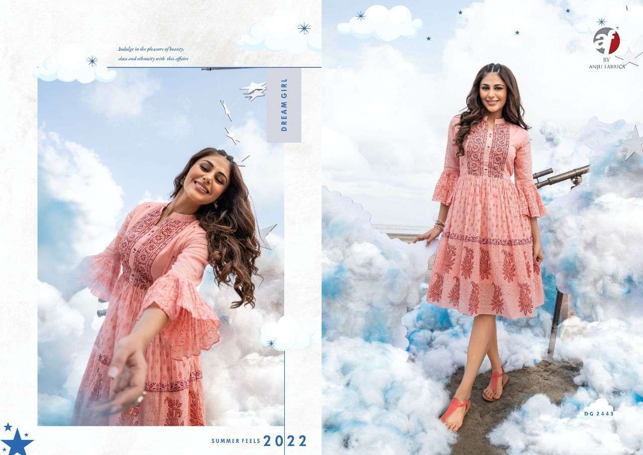 anju fabrics dream girl 2441-2446 series kurtis online wholesale price supplier surat