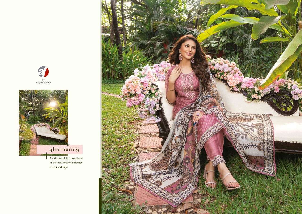 anju fabrics golden meadows latest designer kurtis pant dupatta set wholesale price surat
