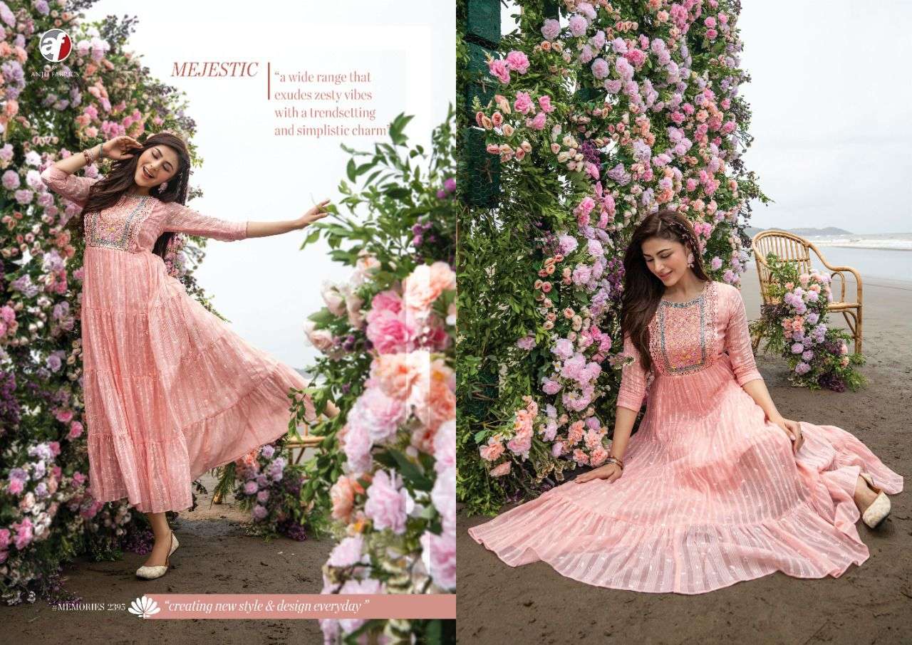 anju fabrics memories vol 2 latest long stylish kurtis catalogue bestprice surat