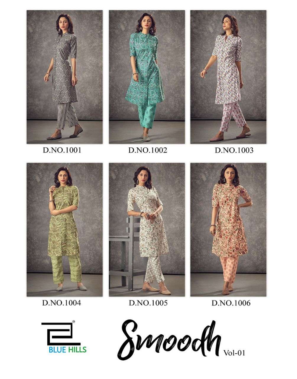 bluehills smoodh cotton fabrics designer kurtis collection wholesale price surat