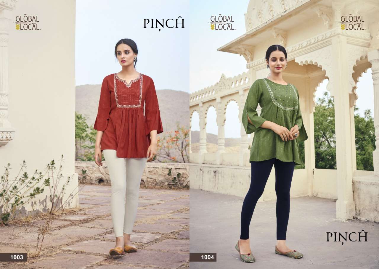 buy global local pinch dobby rayon tops collection wholesale price surat