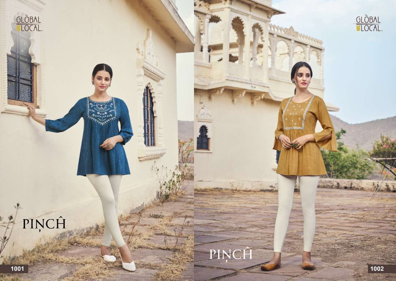 buy global local pinch dobby rayon tops collection wholesale price surat