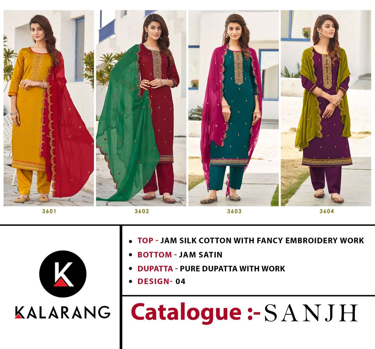 buy online latest kalarang sanjh catalogue best price supplier from surat