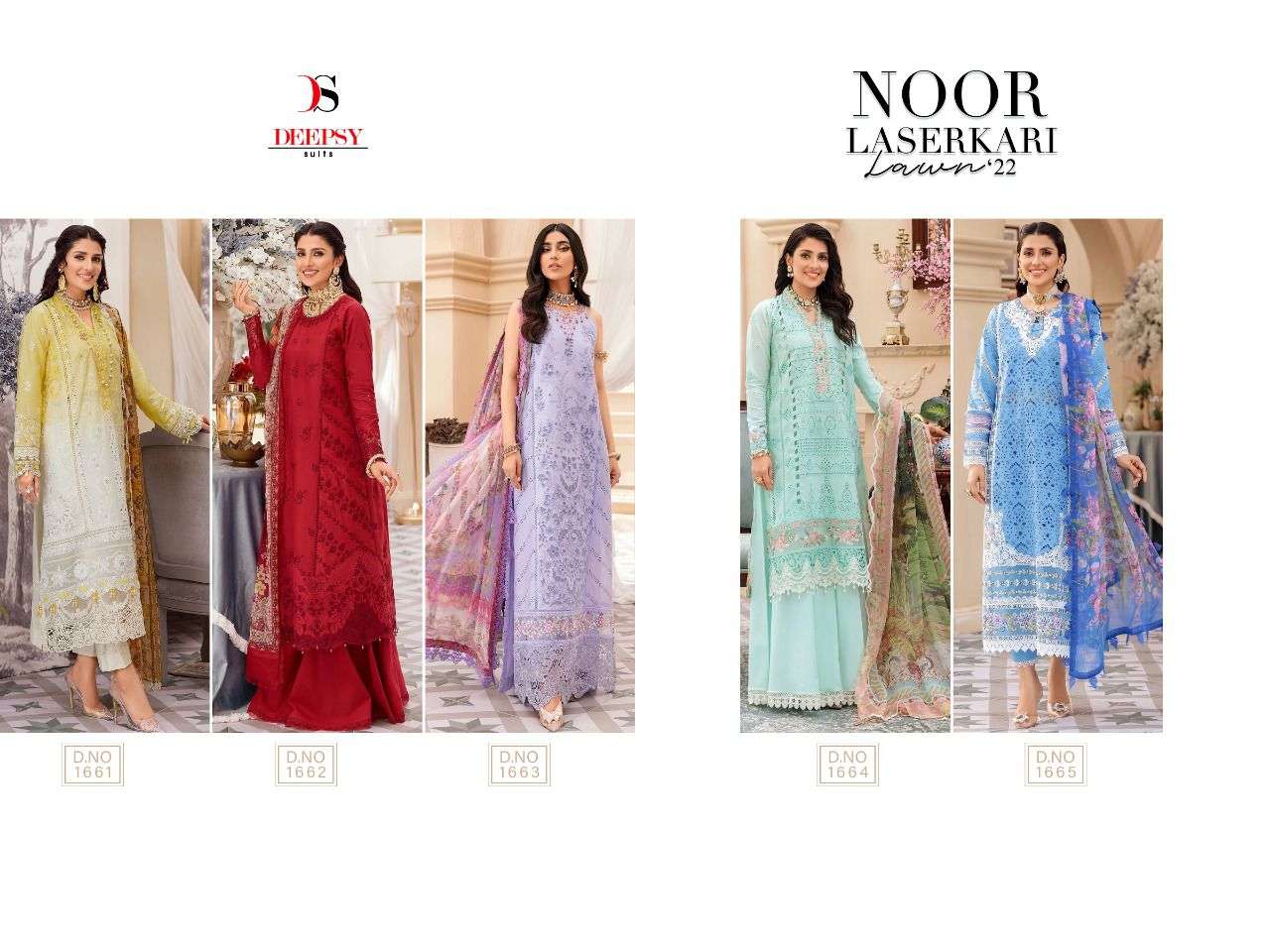 deepsy suits noor laserkari lawn 22 catalogue online wholesale price surat market
