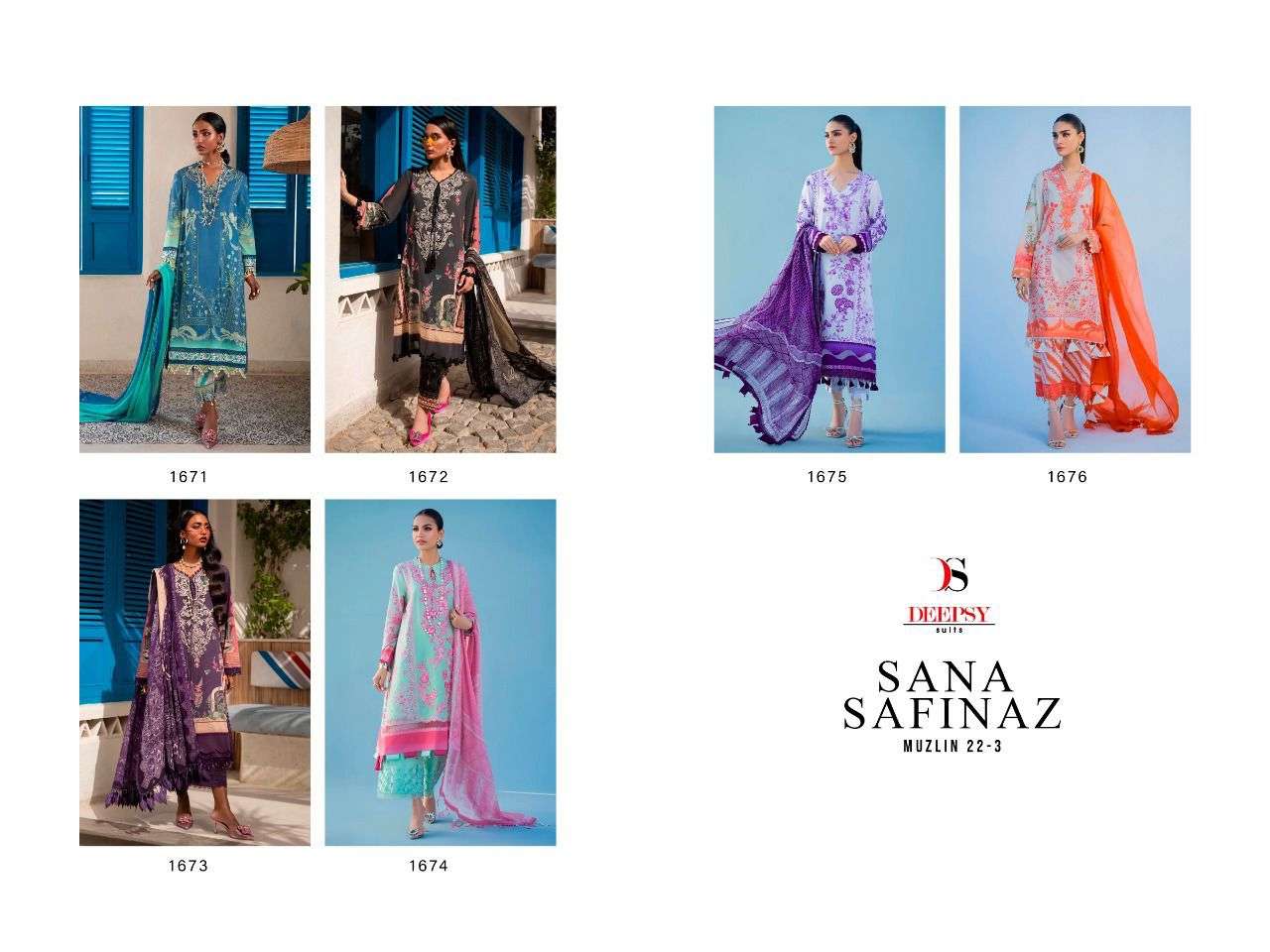 deepsy suits sana safinaz muzlin 22-3 catalogue wholesale supplier surat