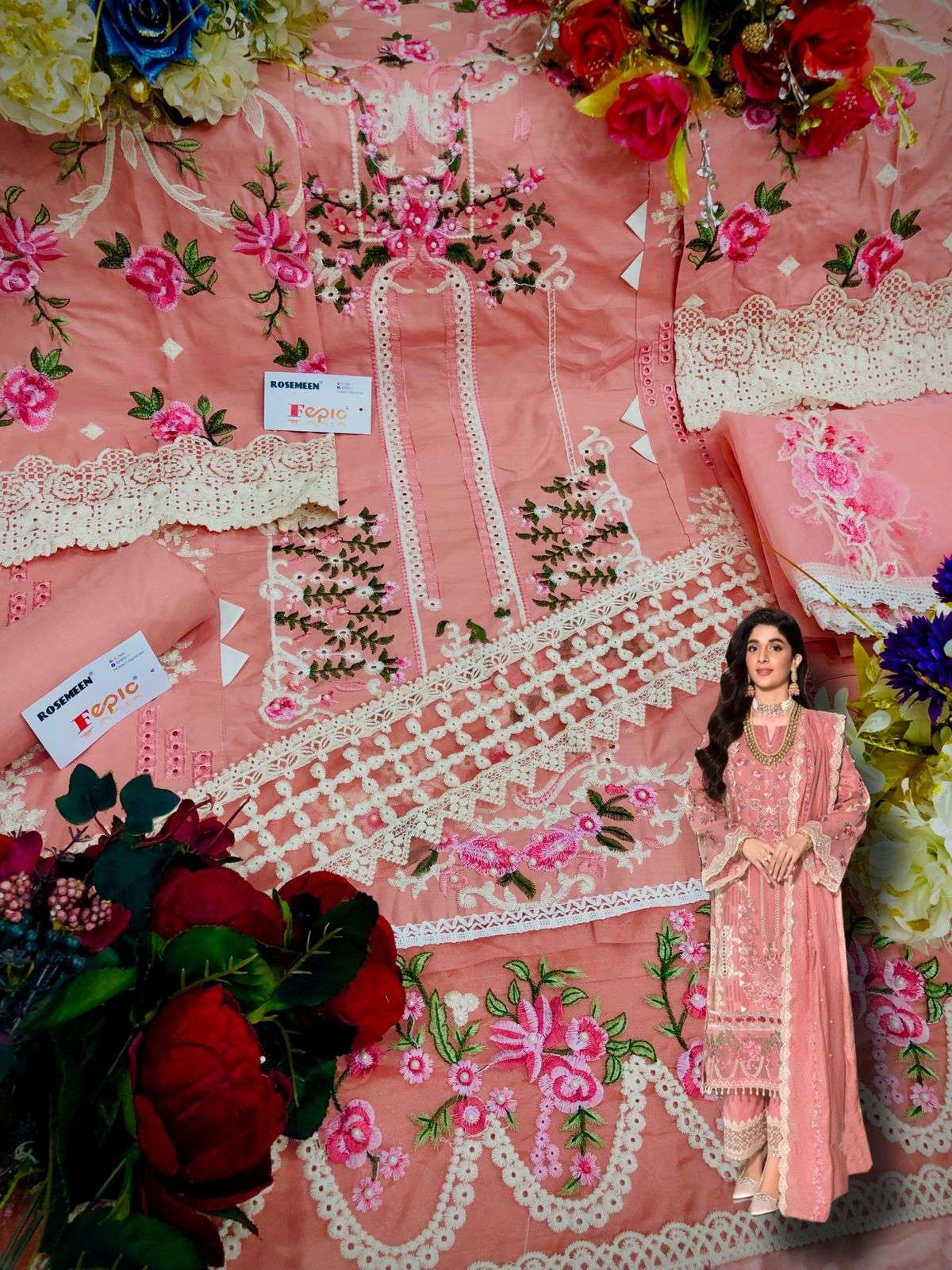 fepic rosemeen elaf nx pakistani cotton fabric salwar kameez wholesale supplier surat 