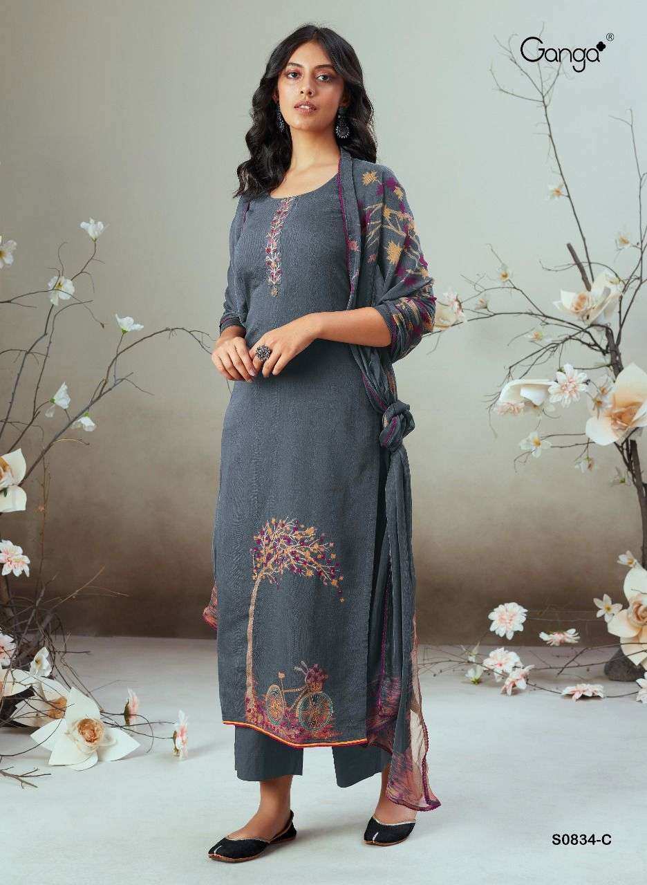ganga alva 834 premium woven silk jaqaurd fancy salwar kameez wholesale price 