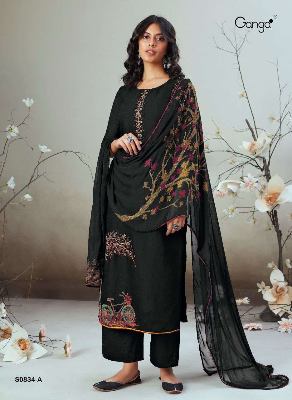 ganga alva 834 premium woven silk jaqaurd fancy salwar kameez wholesale price 