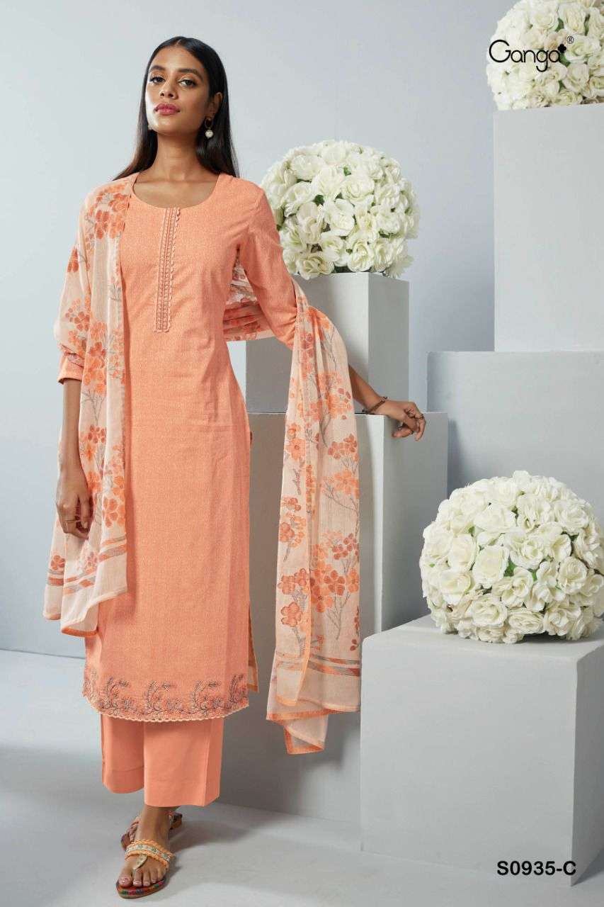ganga alva 935 latest designer dress material catalogue wholesale price surat