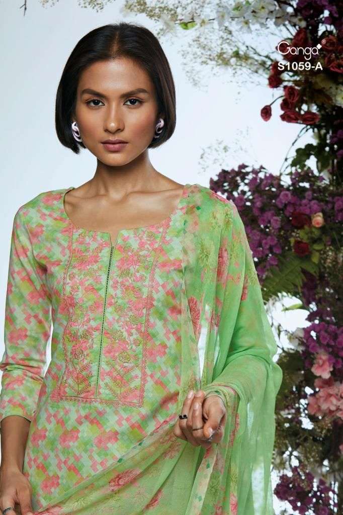 ganga saori 1059 latest premium cotton salwar kameez wholesale price surat