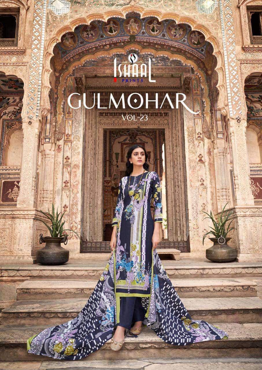 ishaal prints gulmohar vol 23 luxury lawn cotton salwar kameez 