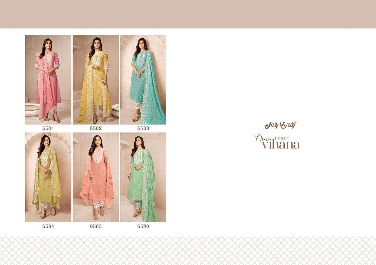 jayvijay new hits of vihana pure cotton designer look punjabi salwar suits collection wholesale price surat