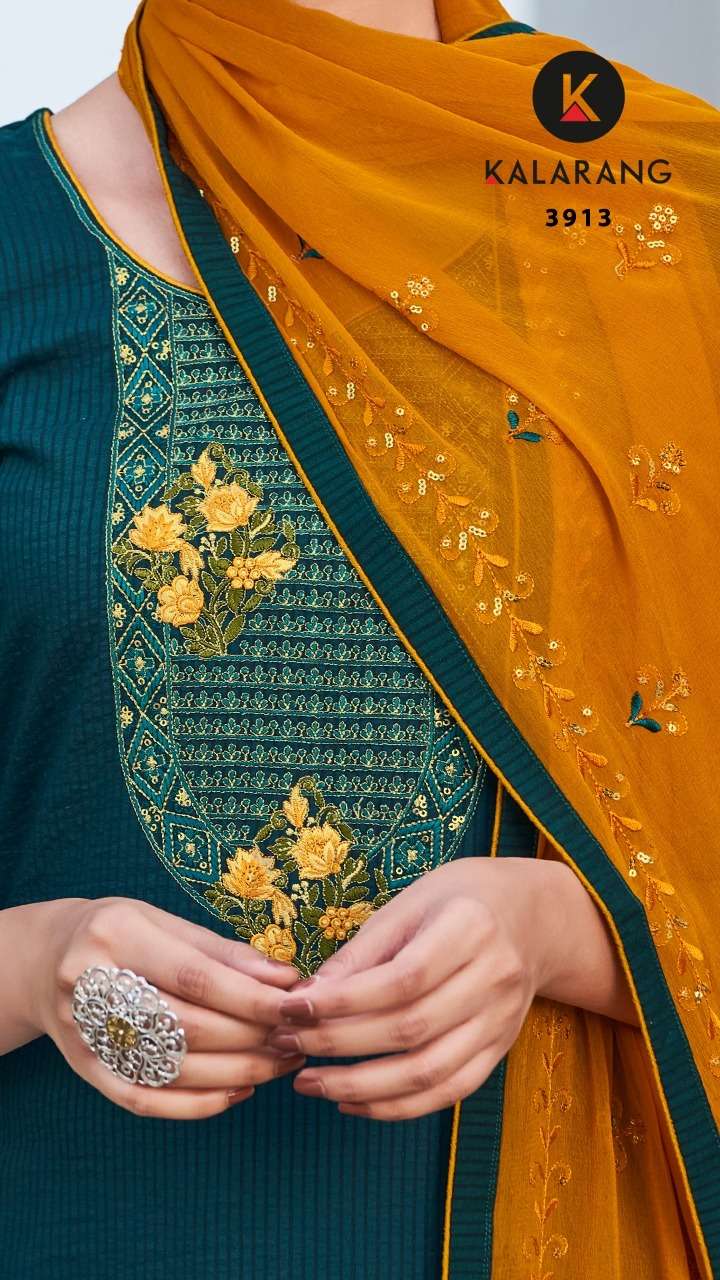 kalarang ishara parampara silk designer fancy embroidery work salwar kameez surat