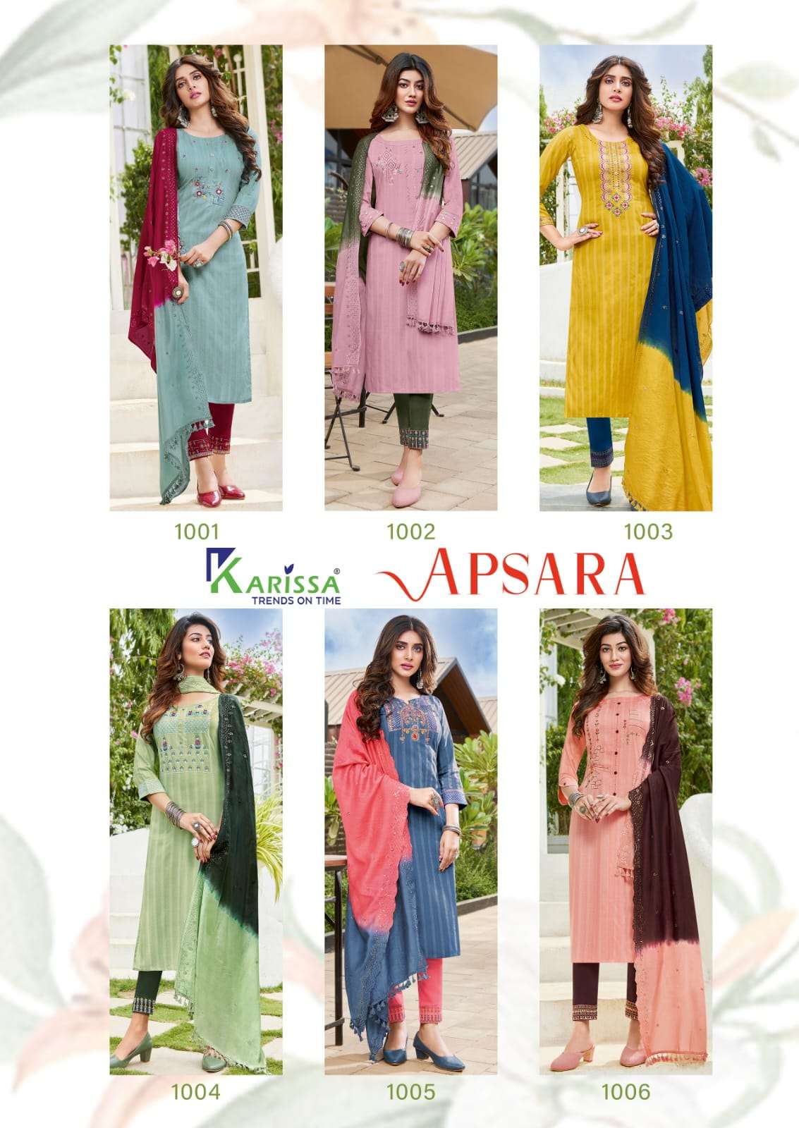 karissa apsara 1001-1006 series fancy stylish kurtis catalogue wholesale price surat