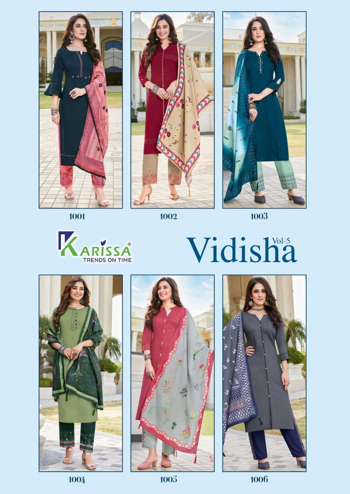 karissa vidisha vol 5 1001-1006 series top plazzo with dupatta wholesale price surat