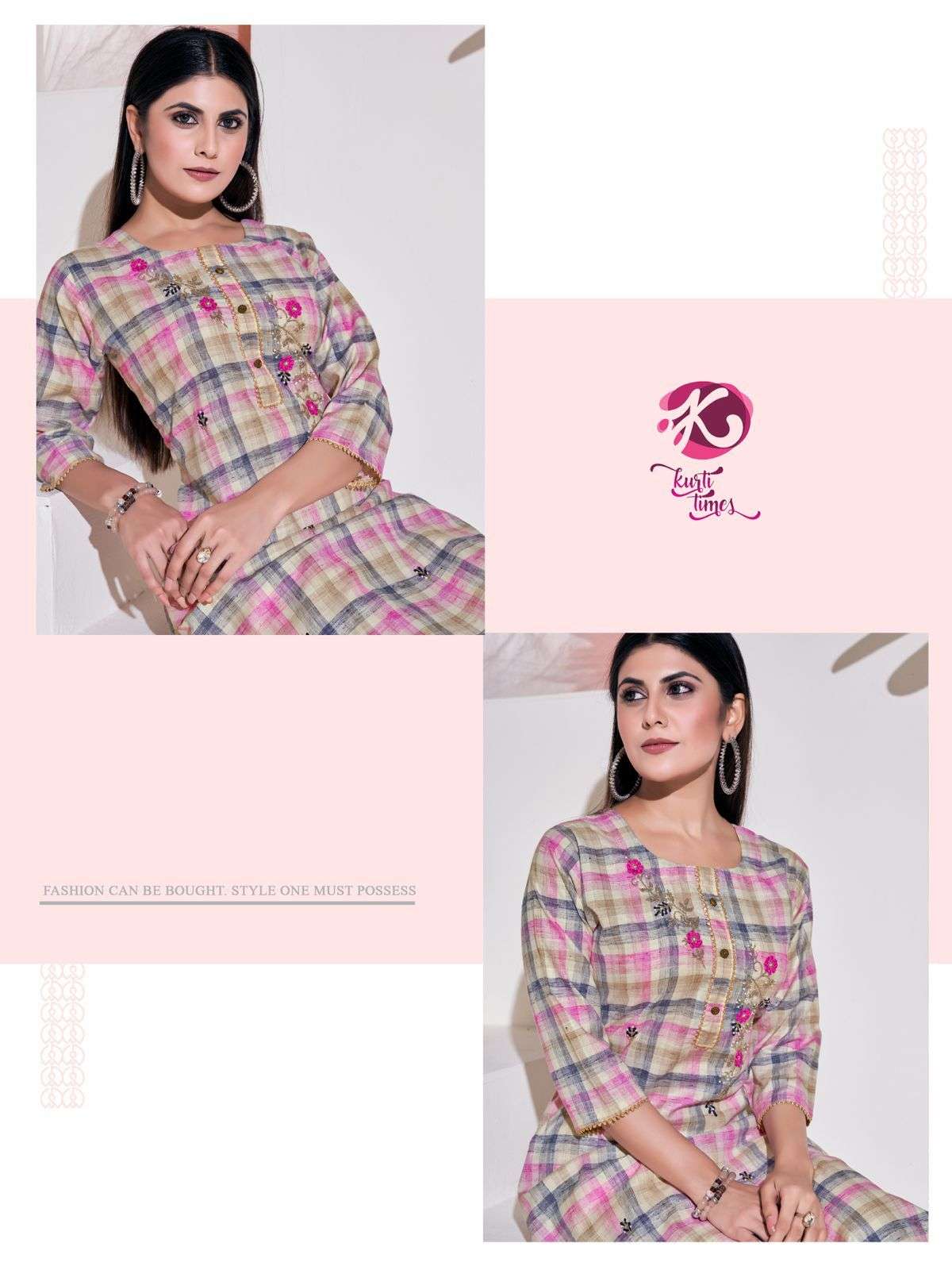kurti times aayna vol 3 cotton fancy handwork designer kurtis wholesale price surat