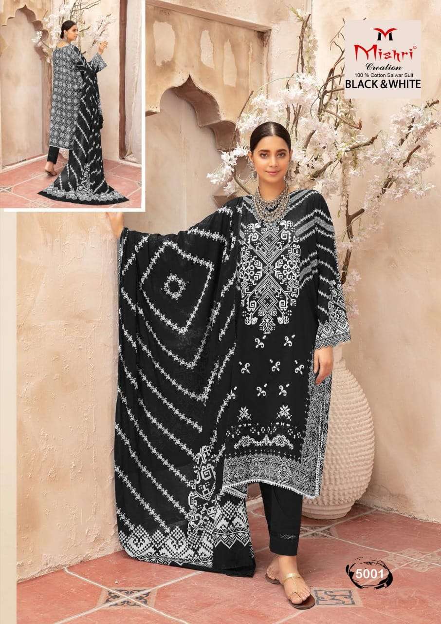 mishri creation black and white vol 5 karachi cotton designer salwar kameez best price surat
